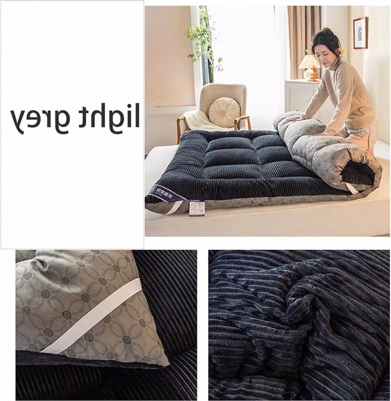 Tatami Vloermatras Futon Matras Lichtgrijs Queen Size 200 x 220 cm