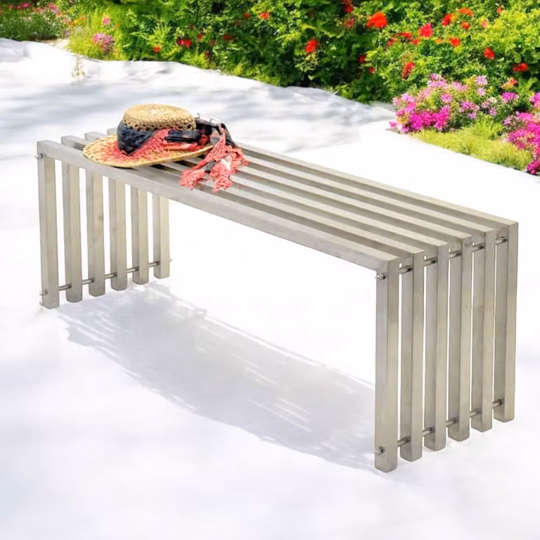 DanDiBo Tuinbank Model 96607, Weerbestendige Lamellenbank van Roestvrij Staal, 115 cm