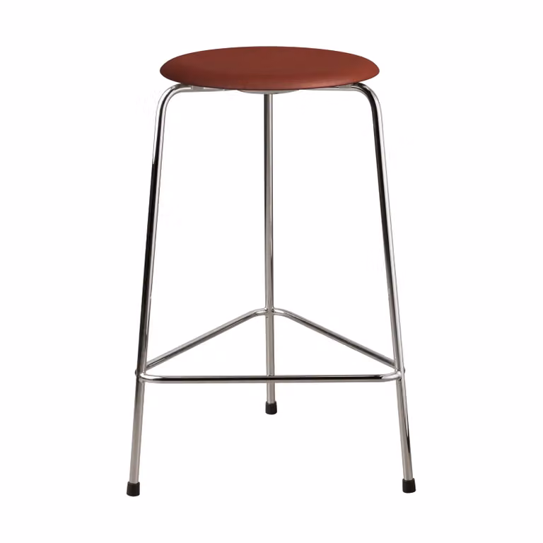 Fritz Hansen Dot hoge leren kruk Chestnut