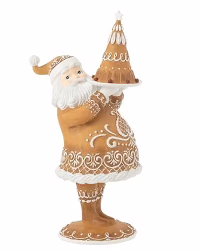J-Line Kerstman Peperkoek Decoratie - Bruin - Polyresin