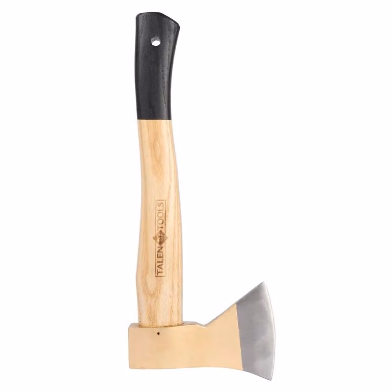 Talen tools Handbijl 600 gram met houten handvat en gegalvaniseerd stalen kop