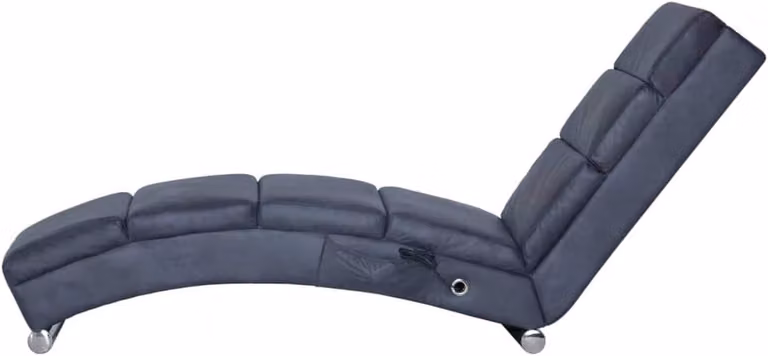 Modern Chaiselongue ligstoel met relaxfunctie in grijs - B/D/H: 155 x 51 x 71 cm
