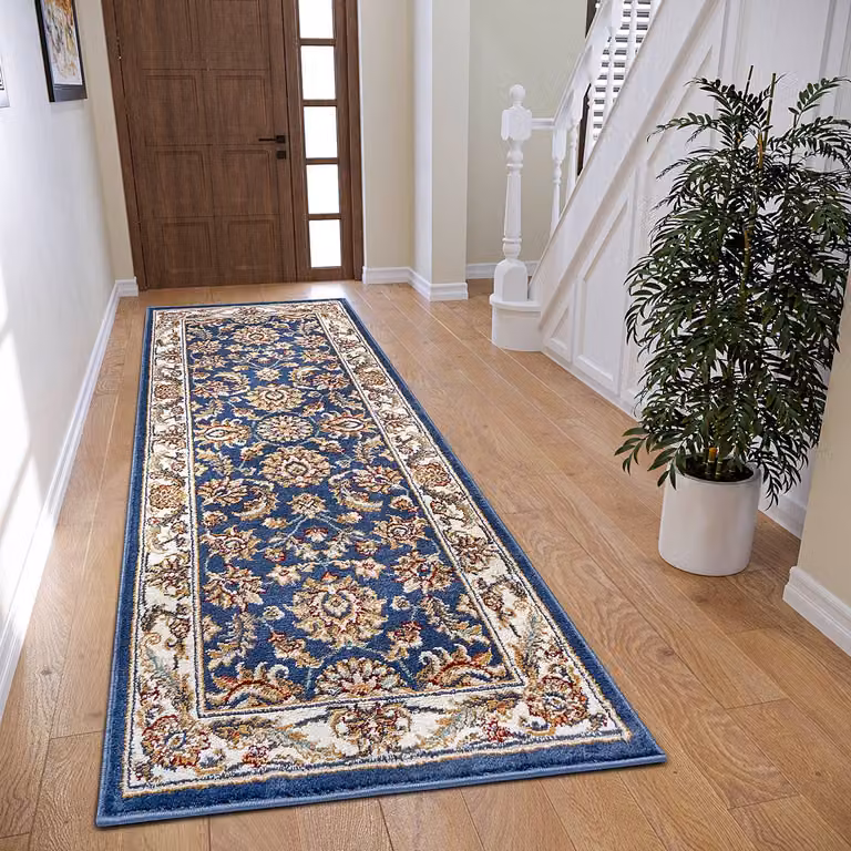 home24 Oosters vloerkleed Reni blauw/donkerblauw B: 80 cm, L: 240 cm
