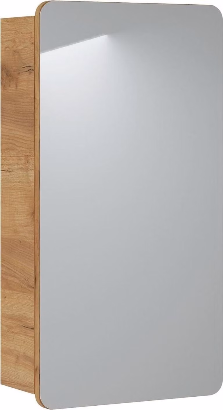 AC-Déco Badkamermeubel met spiegel, modern design, eikenhout look, wandmontage, Breedte: 40 cm