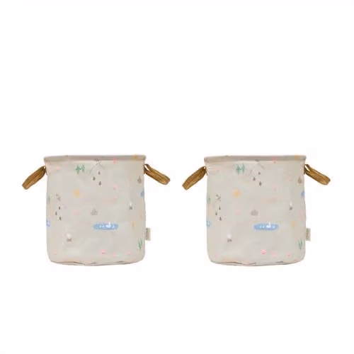 OYOY Mini opbergmand Deer & Duck voor kinderen, set van 2, textile, solid