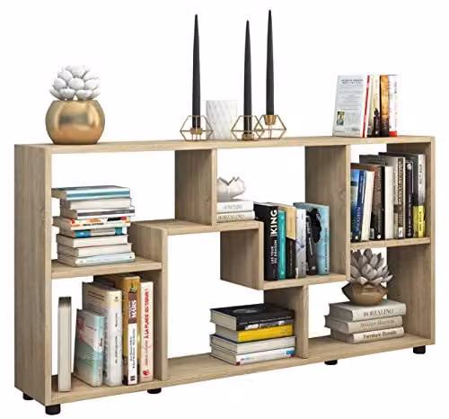 home24 Pintal Open kast beige/Sonoma eikenhouten look B/D/H: 117 x 62 x 20 cm