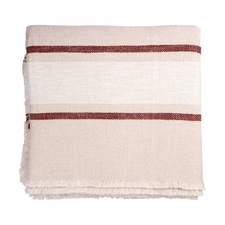 ERNST Tafellaken Naturel-wit-rood, B: 145 cm, L: 300 cm