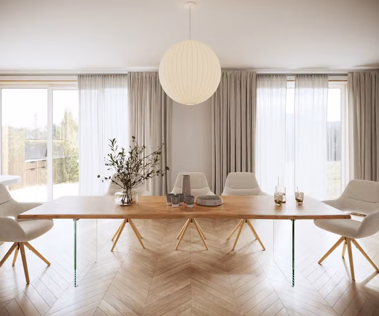 DELIFE Eettafel Edge, Acacia en Glas, Natuur/Bruin, B: 300 cm, D: 100 cm, H: 74,5 cm