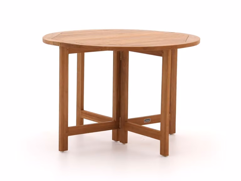 Sunyard Furniture Inklapbare Tuintafel van Teakhout, Rond, Bruin, Ø 110 cm