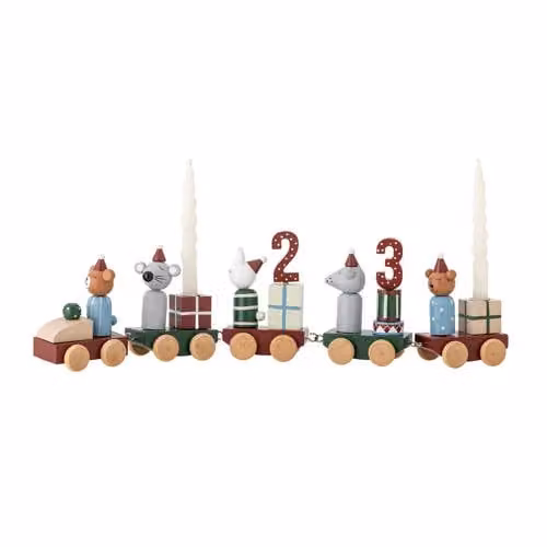 Bloomingville Junaid verjaardagstrein decoratie Rood Multicolour